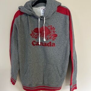 Men's Gray and Red ROOTS Hoodie- size XL